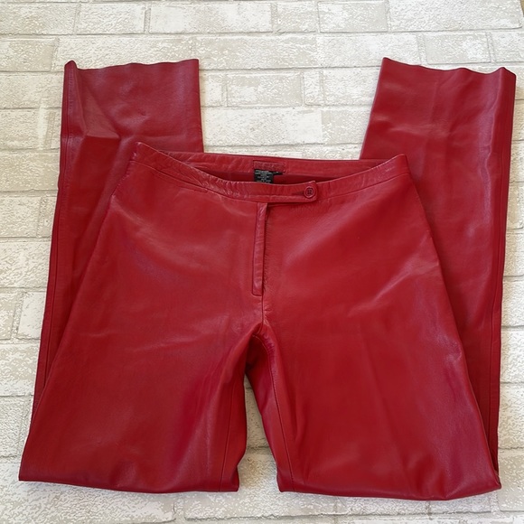 BCBGMaxAzria Red Leather Pants - Picture 5 of 12